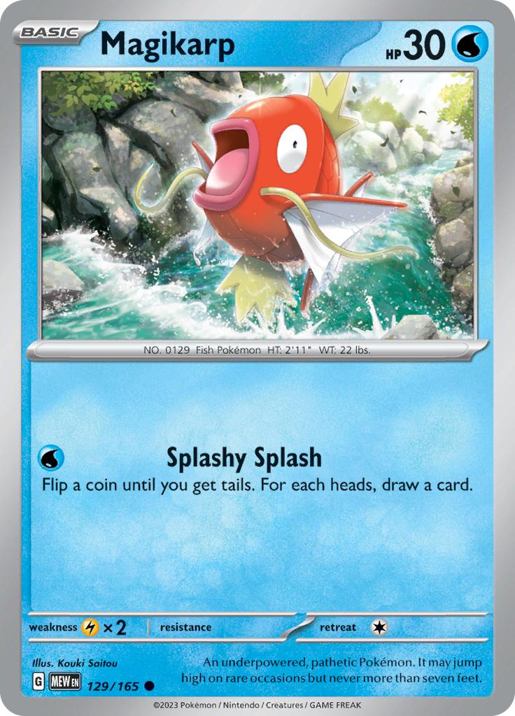 Pokémon-kaart Magikarp 129/165 Common uit de set Pokémon 151 Imagen principal del producto