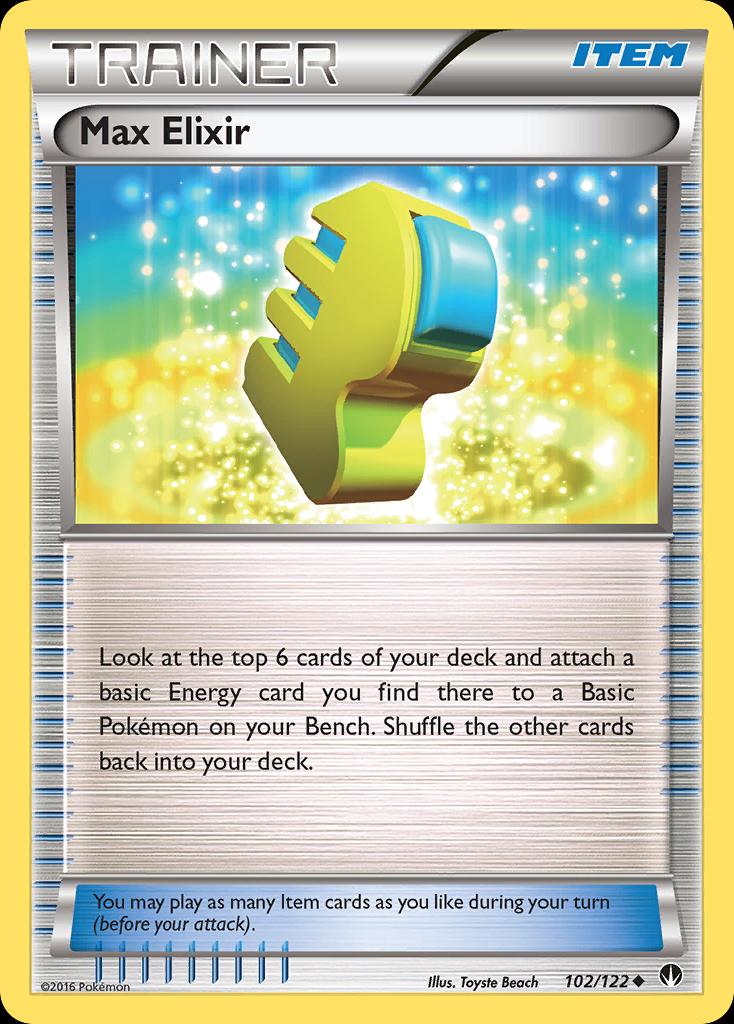 Pokémon-kaart Max Elixir 102/122 Uncommon uit de set BREAKpoint
