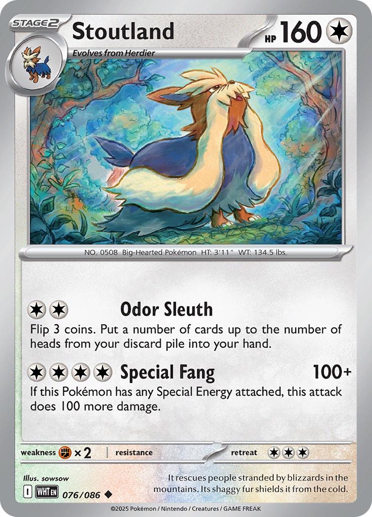Pokémon-kaart Stoutland 076/086 Uncommon uit de set White Flare Hauptbild