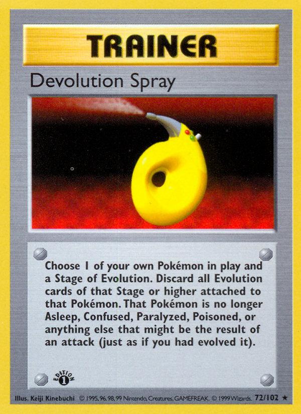 Pokémon-kaart Devolution Spray 72/102 Rare uit de set Base Set