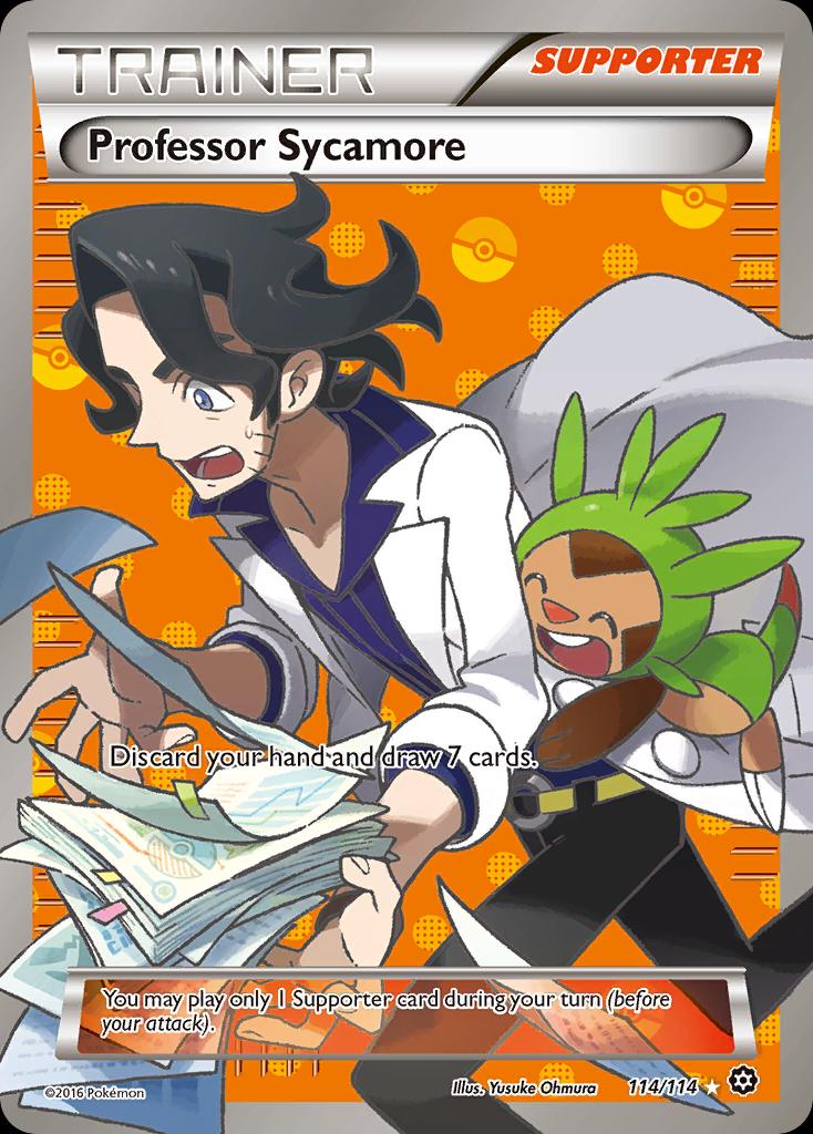Pokémon-kaart Professor Sycamore 114/114 Ultra Rare uit de set Steam Siege Hauptbild
