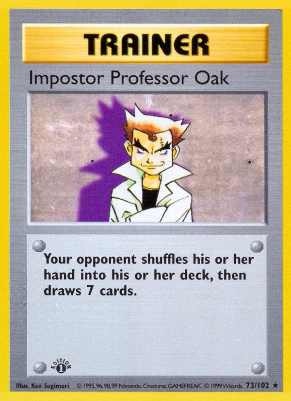 Pokémon-kaart Imposter Professor Oak 73/102 Rare uit de set Base Set