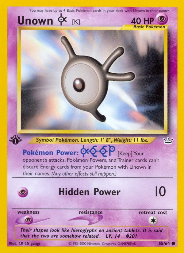 Unown – Neo Revelation 58 – Pokémon TCG single card | Lichcards Main image