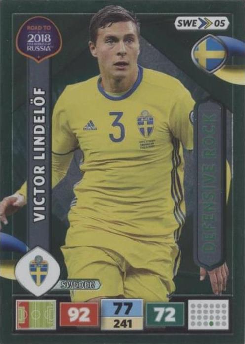 Victor Lindelof - Road to 2018 FIFA World Cup Russia Adrenalyn XL Defensive Rock #SWE05 - Near Mint