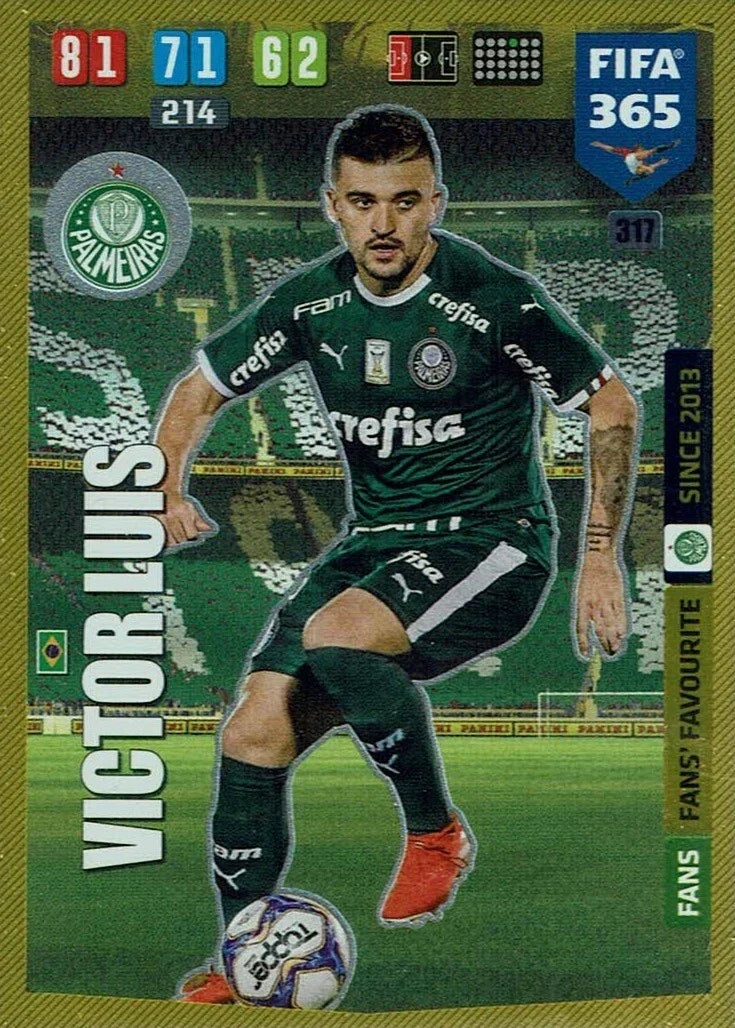 Victor Luis Palmeiras Panini FIFA 365 2020 Fan Favourite kaart 317