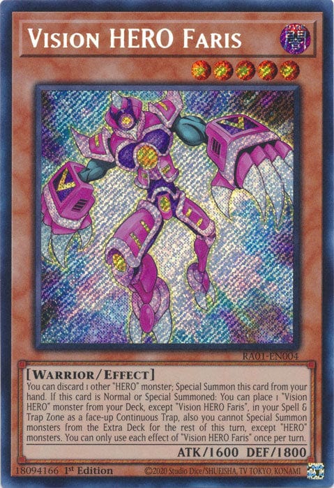 Vision HERO Faris (Secret Rare) - RA01-EN004 - Secret Rare - 1st Edition