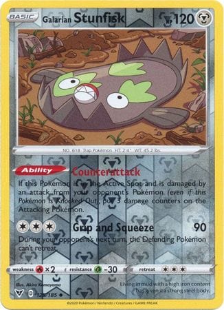 Vivid Voltage - 125/185 - Galarian Stunfisk - Reverse Holo