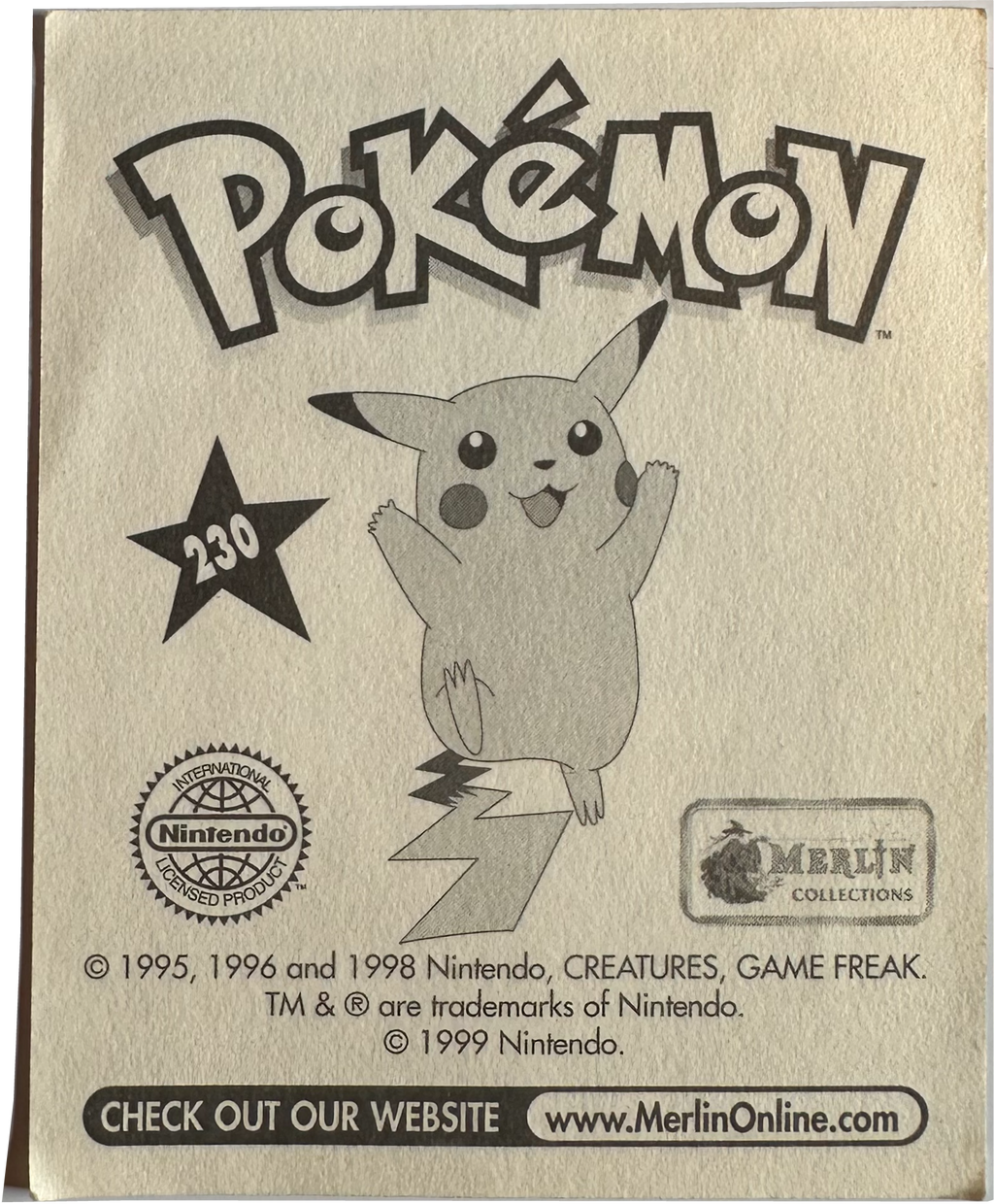 Wartortle #230 Pokemon Merlin sticker — achterkant