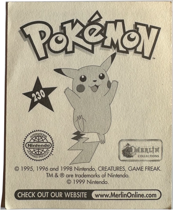 Wartortle #230 Pokemon Merlin sticker — achterkant