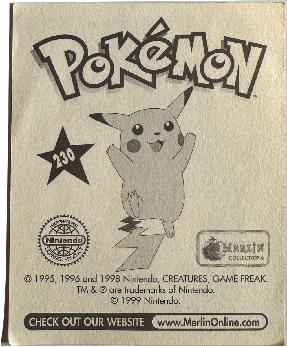 Wartortle #230 Pokemon Merlin sticker — achterkant | Lichcards