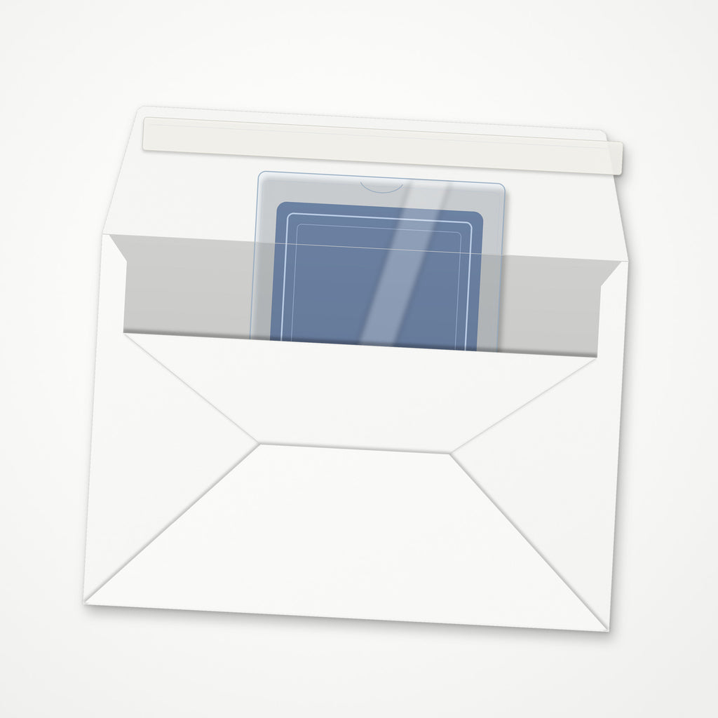 Witte C6-envelop met toploader en kaart