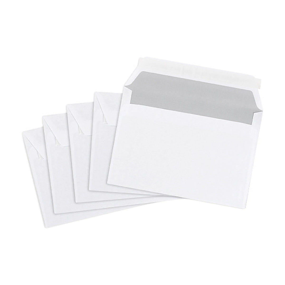 Witte enveloppen C6 zelfklevend (114 x 162 mm), één met open klep en plakstrip Main image