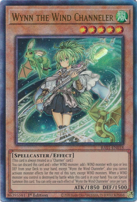 Wynn the Wind Channeler (PUR) - RA01-EN018 - Prismatic Ultimate Rare - 1st Edition