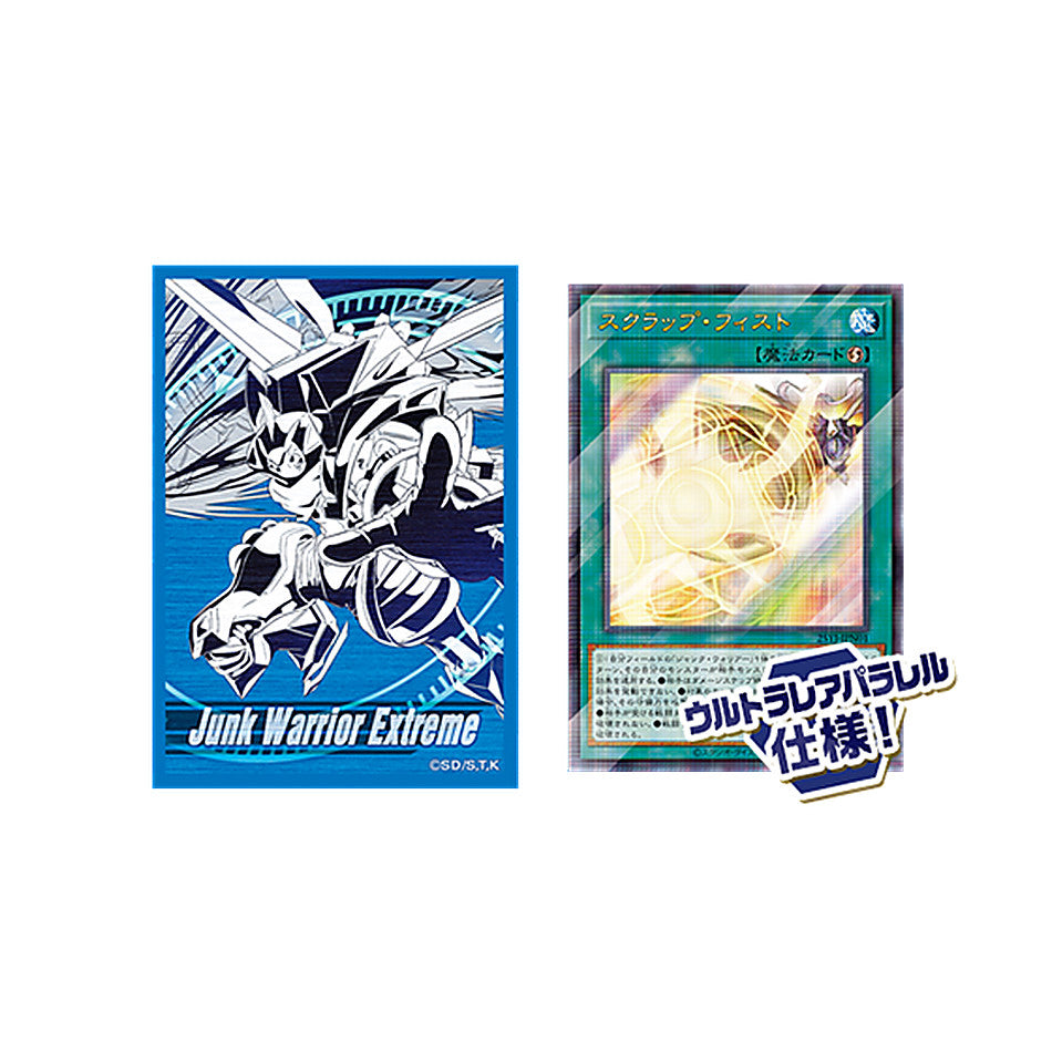Junk Warrior Extreme-sleeves en promokaart Scrap Fist uit de Junk Warrior Duel Set