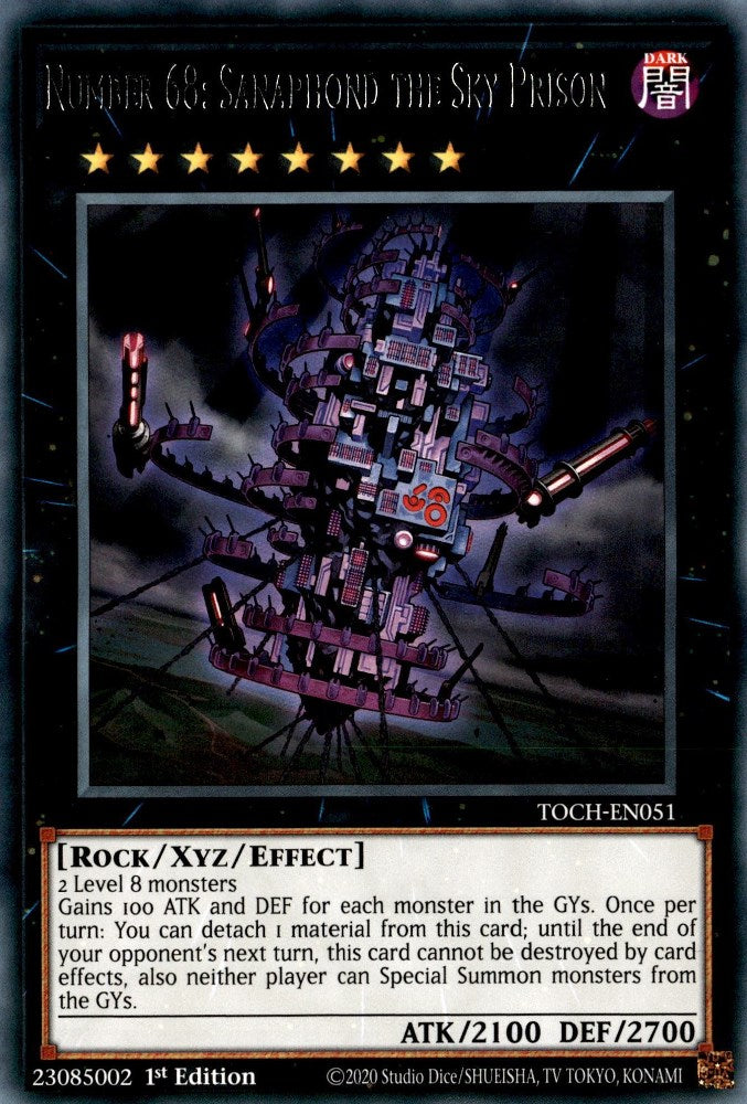 Number 68: Sanaphond the Sky Prison — Toon Chaos (TOCH-051) Yu-Gi-Oh! card