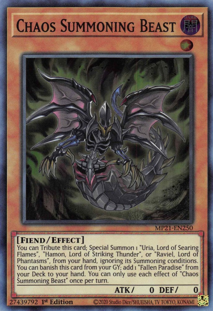 Chaos Summoning Beast — 2021 Tin of Ancient Battles (MP21-250) Yu-Gi-Oh! card Hoofdafbeelding