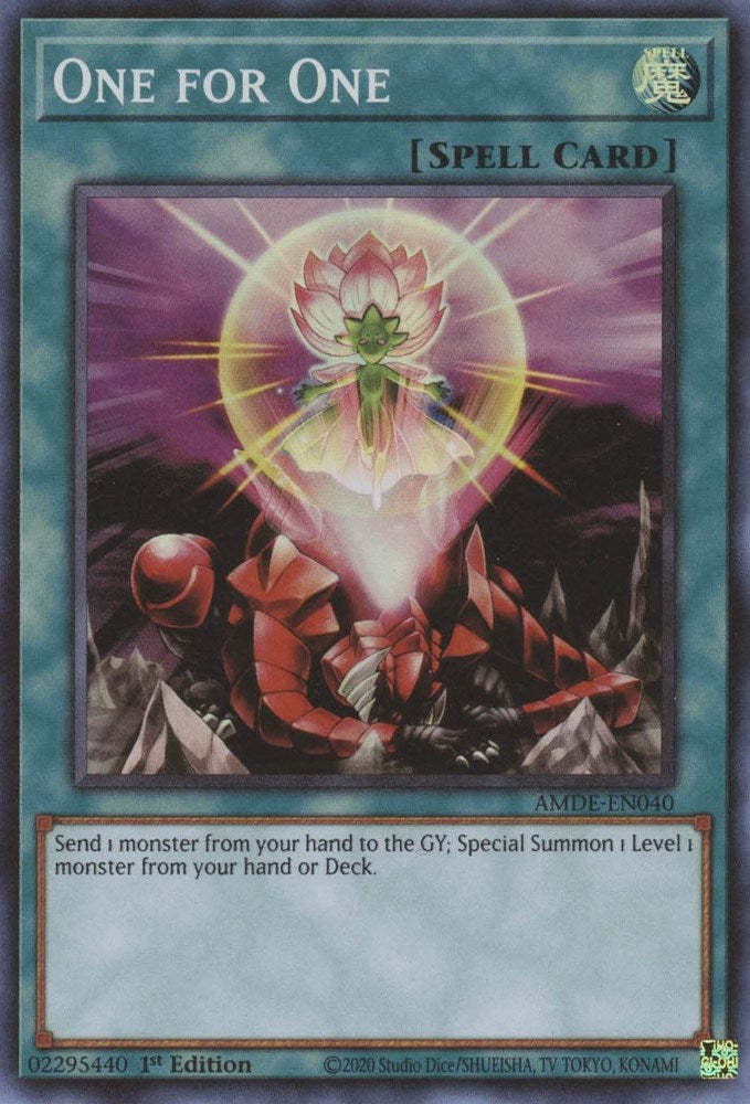 One for One — Amazing Defenders (AMDE-040) Yu-Gi-Oh! card Immagine principale del prodotto
