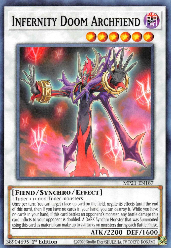 Infernity Doom Archfiend — 2021 Tin of Ancient Battles (MP21-187) Yu-Gi-Oh! card