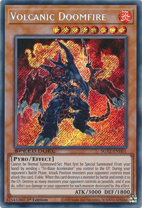 Volcanic Doomfire — Speed Duel GX: Duel Academy Box (SGX1-H01) Yu-Gi-Oh! card Hauptbild