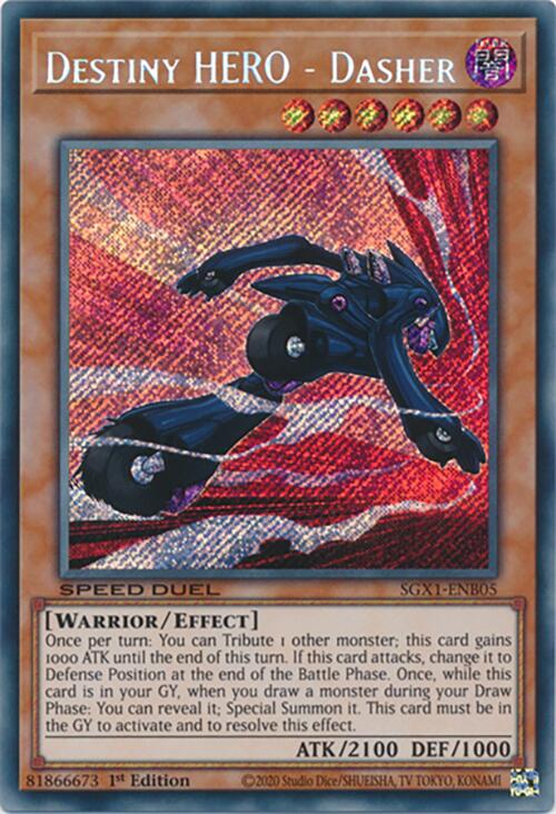 Destiny HERO - Dasher — Speed Duel GX: Duel Academy Box (SGX1-B05) Yu-Gi-Oh! card Hoofdafbeelding