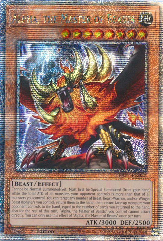 Alpha, the Master of Beasts — 25th Anniversary Rarity Collection (RA01-022) Yu-Gi-Oh! card