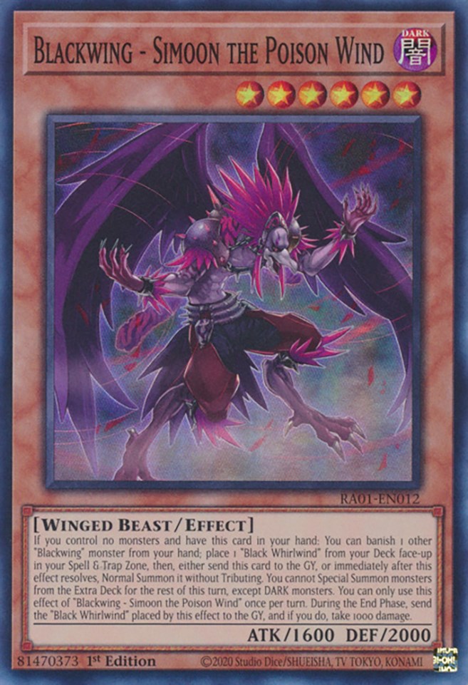 Blackwing - Simoon the Poison Wind — 25th Anniversary Rarity Collection (RA01-012) Yu-Gi-Oh! card