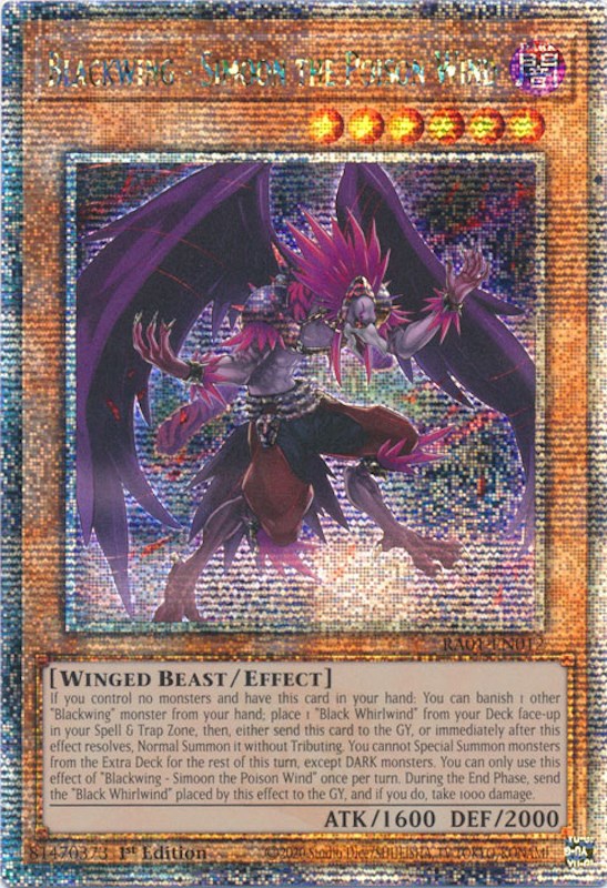 Blackwing - Simoon the Poison Wind — 25th Anniversary Rarity Collection (RA01-012) Yu-Gi-Oh! card