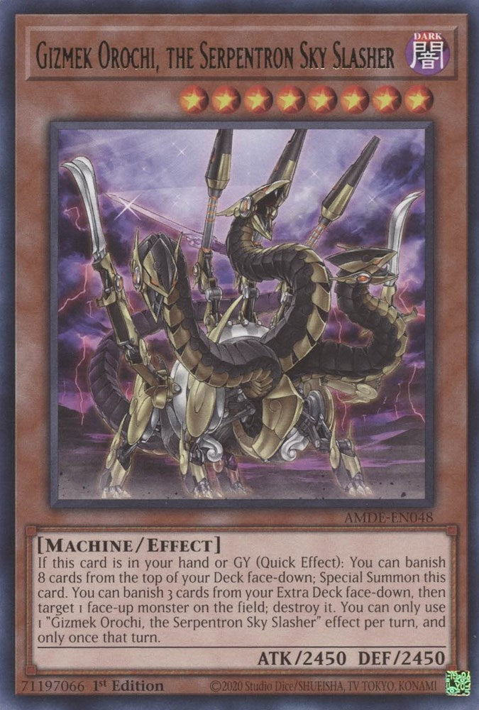 Gizmek Orochi, the Serpentron Sky Slasher — Amazing Defenders (AMDE-048) Yu-Gi-Oh! card