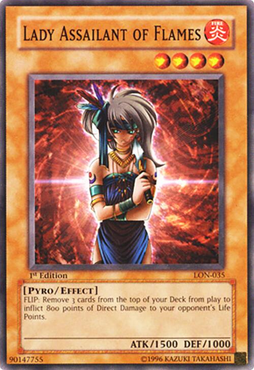 Lady Assailant of Flames — Labyrinth of Nightmare (LON-035) Yu-Gi-Oh! card