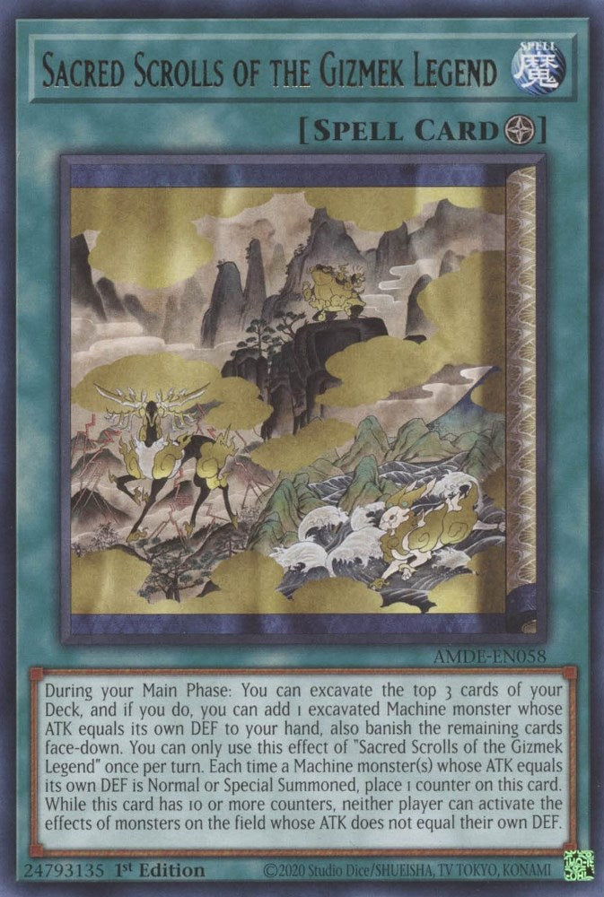 Sacred Scrolls of the Gizmek Legend — Amazing Defenders (AMDE-058) Yu-Gi-Oh! card