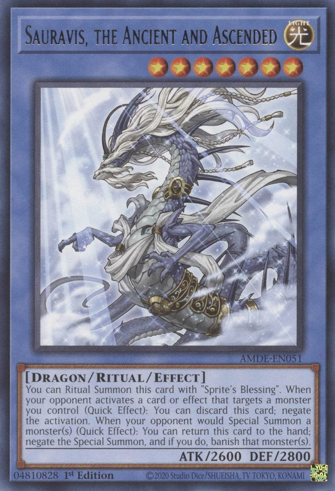 Sauravis, the Ancient and Ascended — Amazing Defenders (AMDE-051) Yu-Gi-Oh! card