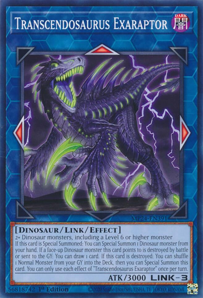 Transcendosaurus Exaraptor — 25th Anniversary Tin: Dueling Mirrors (MP24-391) Yu-Gi-Oh! card