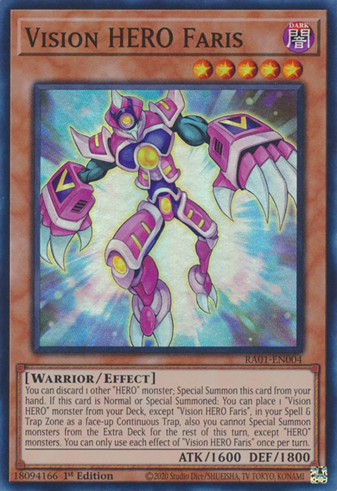 Vision HERO Faris — 25th Anniversary Rarity Collection (RA01-004) Yu-Gi-Oh! card