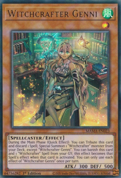 Witchcrafter Genni — Magnificent Mavens (MAMA-023) Yu-Gi-Oh! card Image principale du produit