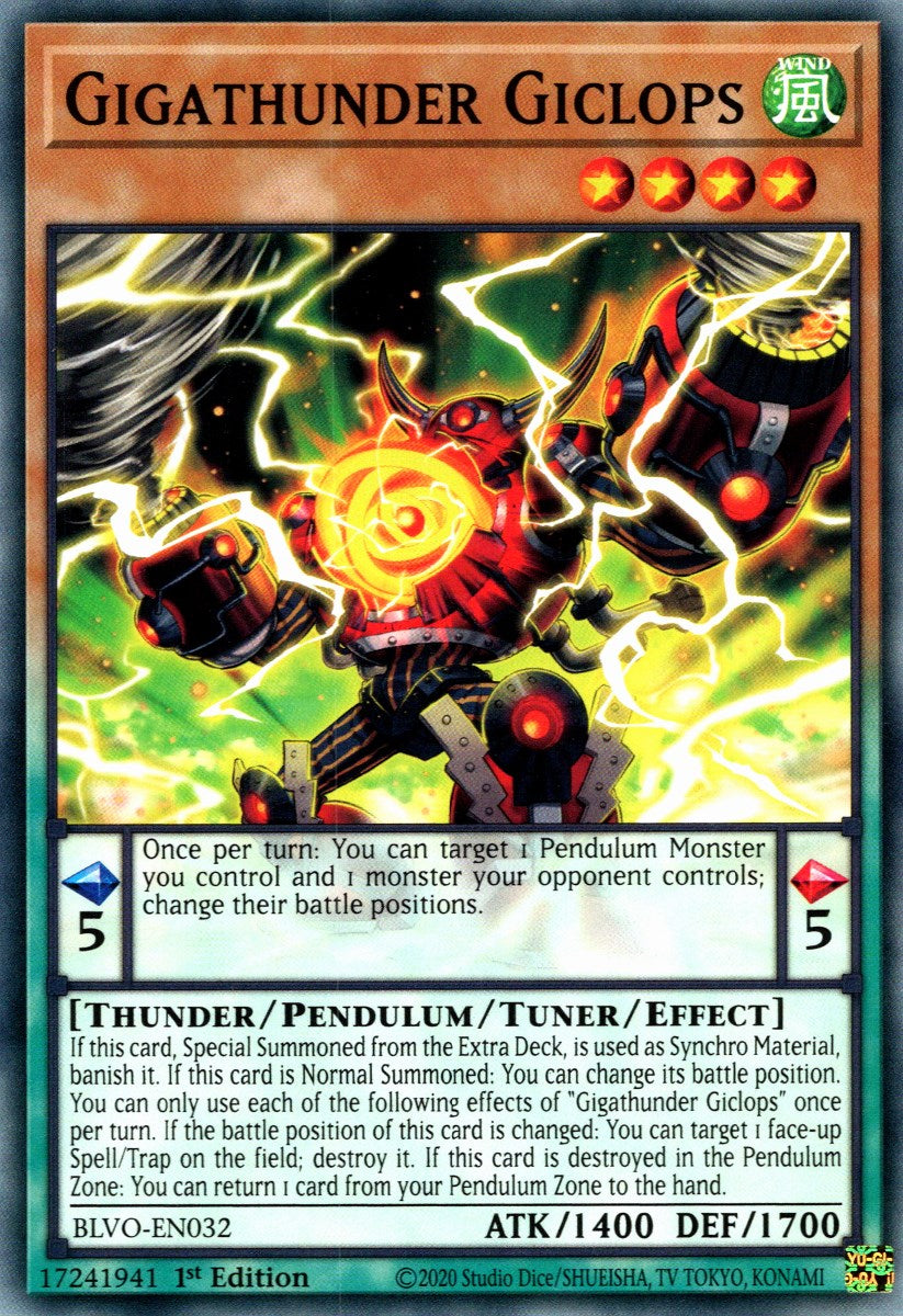 Gigathunder Giclops — Blazing Vortex (BLVO-032) Yu-Gi-Oh! card Image principale du produit