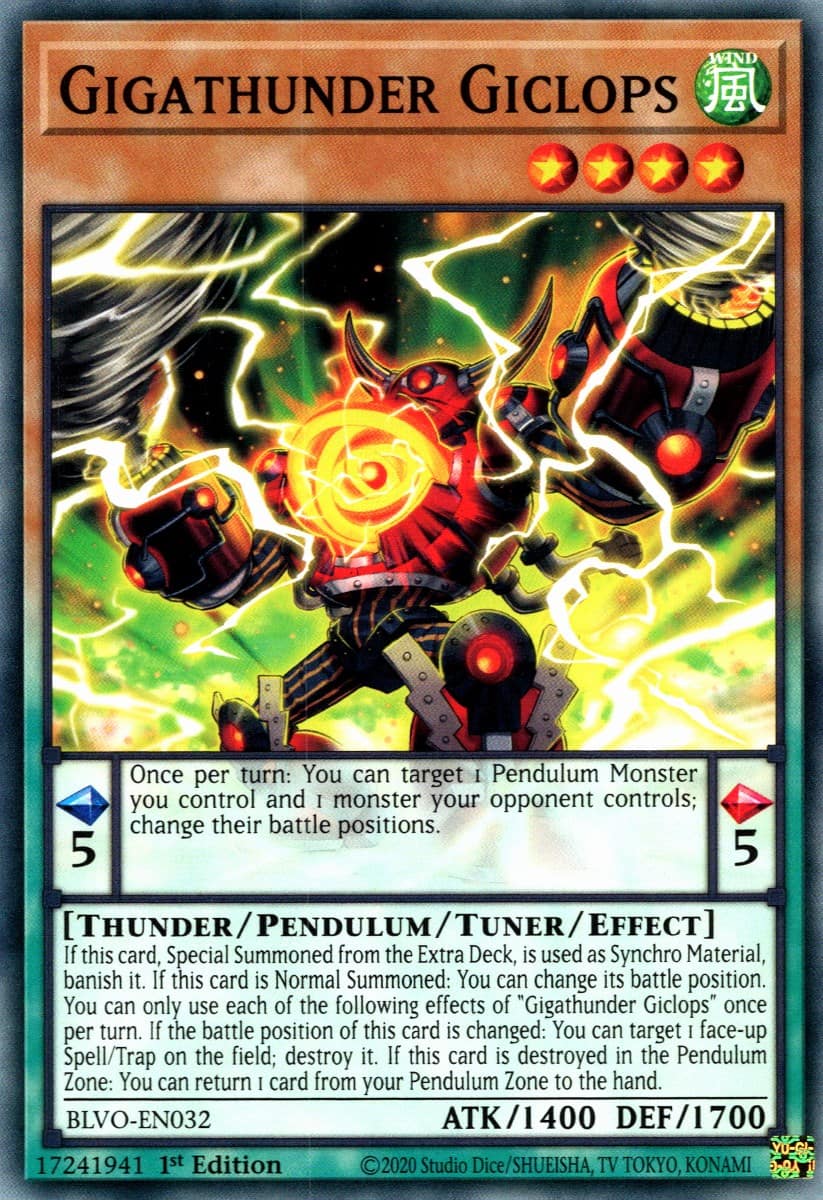Gigathunder Giclops — Blazing Vortex (BLVO-032) Yu-Gi-Oh! card | Lichcards Image principale du produit