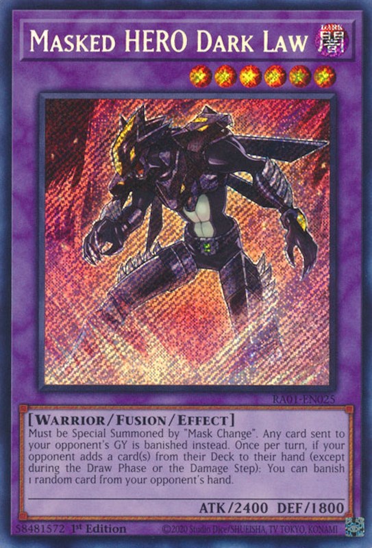 Masked HERO Dark Law — 25th Anniversary Rarity Collection (RA01-025) Yu-Gi-Oh! card