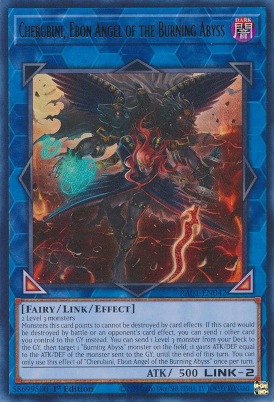 Cherubini, Ebon Angel of the Burning Abyss — 25th Anniversary Rarity Collection (RA01-042) Yu-Gi-Oh! card