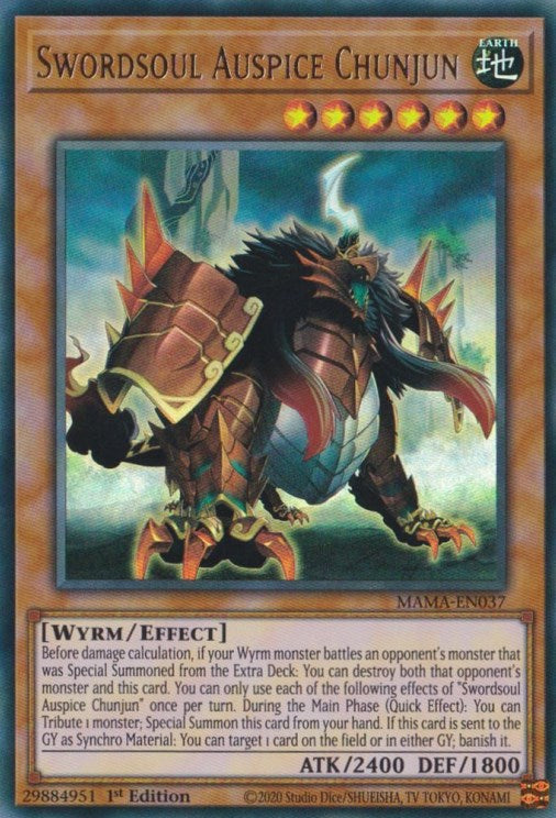 Swordsoul Auspice Chunjun — Magnificent Mavens (MAMA-037) Yu-Gi-Oh! card Image principale du produit