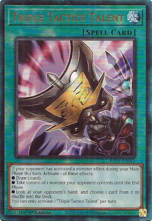 Triple Tactics Talent — 25th Anniversary Rarity Collection (RA01-063) Yu-Gi-Oh! card