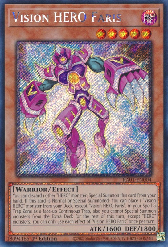 Vision HERO Faris — 25th Anniversary Rarity Collection (RA01-004) Yu-Gi-Oh! card