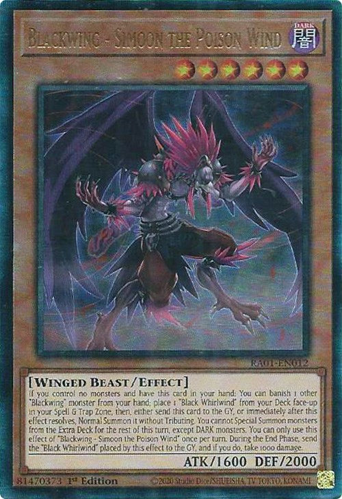 Blackwing - Simoon the Poison Wind — 25th Anniversary Rarity Collection (RA01-012) Yu-Gi-Oh! card