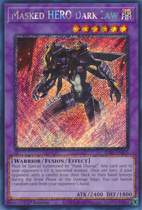 Masked HERO Dark Law — 25th Anniversary Rarity Collection (RA01-025) Yu-Gi-Oh! card