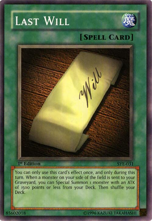 Last Will — Starter Deck: Yugi Evolution (SYE-031) Yu-Gi-Oh! card Immagine principale del prodotto