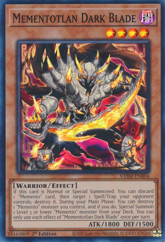 Mementotlan Dark Blade — Valiant Smashers (VASM-004) Yu-Gi-Oh! card Main image