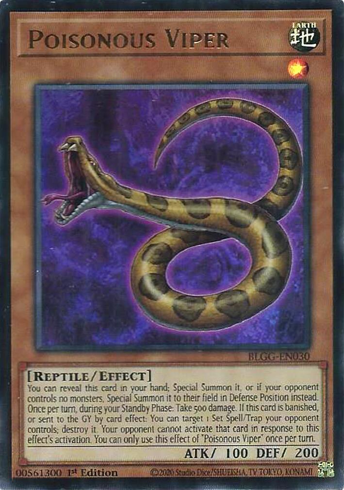Poisonous Viper — Battles of Legend: Glorious Gallery (BLGG-030) Yu-Gi-Oh! card