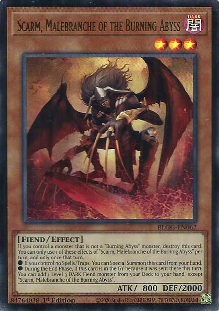 Scarm, Malebranche of the Burning Abyss — Battles of Legend: Glorious Gallery (BLGG-062) Yu-Gi-Oh! card Hauptbild