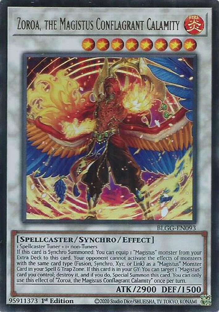 Zoroa, the Magistus Conflagrant Calamity — Battles of Legend: Glorious Gallery (BLGG-093) Yu-Gi-Oh! card Main image