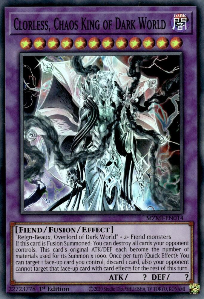 Clorless, Chaos King of Dark World — Maze of Millennia (MZMI-014) Yu-Gi-Oh! card