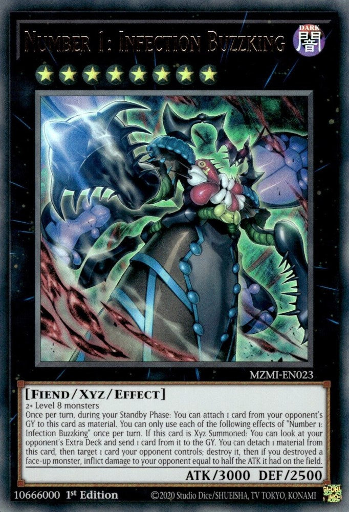 Number 1: Infection Buzzking — Maze of Millennia (MZMI-023) Yu-Gi-Oh! card